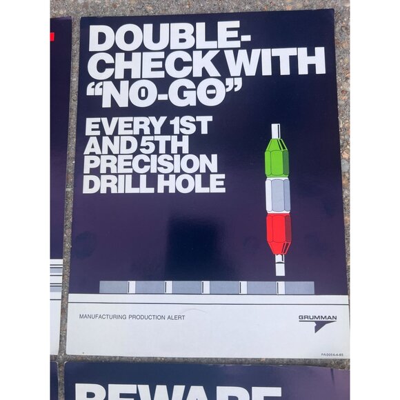 Grumman Aerospace 1985 Production Alert Safety Posters (Set of 4) - Picture 3 of 6